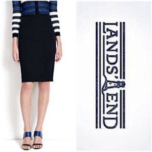 2/$18 Land’s End Black Pencil Skirt Cotton Black Sz. 8